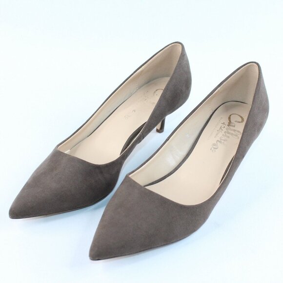 Callisto Of California Athena Alexander Womens Sz 9M Brown Faux Suede Heels - Picture 4 of 11